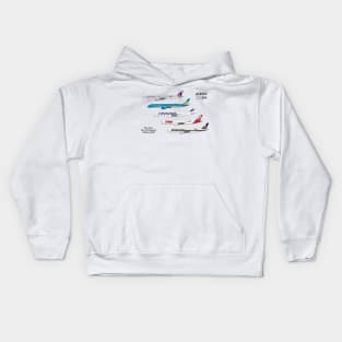 Airbus A350 First Five Customers Kids Hoodie